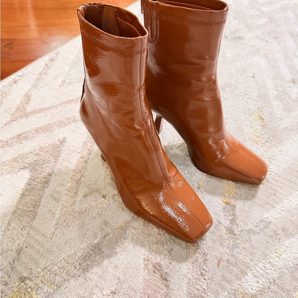 Steve Madden Cognac Leather Heeled Boots